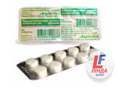 Ацетилсаліцилова кислота-Дарниця таблетки по 500 мг №10-0