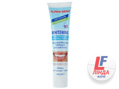 Alpen Dent (Альпен Дент) Зубная паста отбеливающая против зубного налета и камня 100мл-0