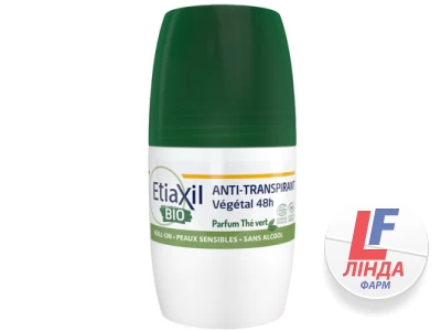 Дезодорант-антиперспирант Etiaxil Bio Vegetal Protection 48H от умеренного потоотделения, с ароматом зеленого чая, шариковый, 50 мл-0