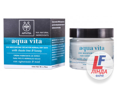 Apivita Aqua Vita (Апивита Аква Вита) Крем для интенсивного увлажнения и оздоровления кожи с фито-эндорфинами для нормальной и сухой кожи 50мл-0