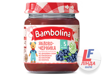 Bambolina (Бамболина) Пюре фруктовое яблоко-черника 100г-0