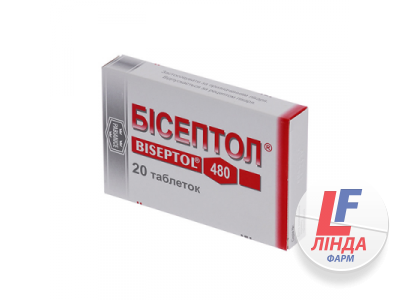 Бісептол таблетки по 400 мг/80 мг №20-0