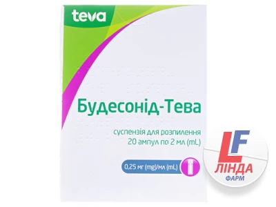 Будесонид-Тева суспензия д/распыл. 0.25 мг/мл по 2 мл №20 (5х4) в амп.-0