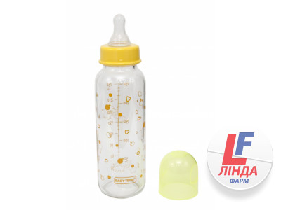 Пляшечка для годування дитяча BABY TEAM (Бебі Тім) артикул 1211 скляна з 0 місяців 250 мл-0