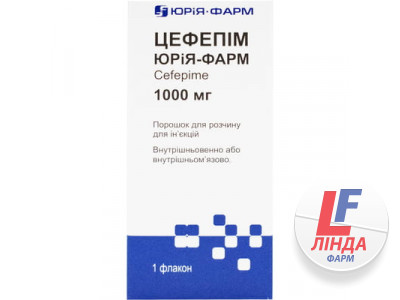 Цефепим Юрия-Фарм порошок для р-ра д/ин. по 1000 мг №10 во флак.-0