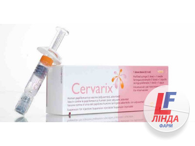 Церварікс для профілактики папіломовірусної інфекції суспензія для ін'єкцій №1 шприц-0