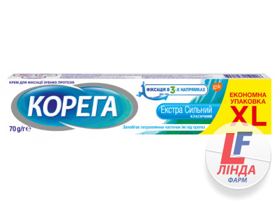 Corega (Корега) Крем для фиксации зубных протезов Экстра сильный Классический 70г-0
