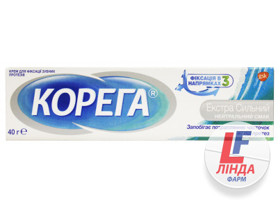 Corega (Корега) Крем для фиксации зубных протезов Экстра сильный Нейтральный вкус 40г-0