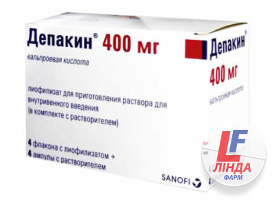Депакин лиофилизат для приготовления раствора 400мг с растворителем №4-0