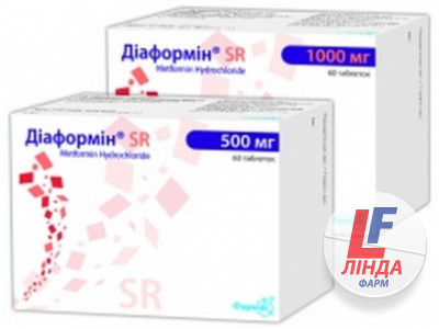 Діаформін SR таблетки прол./д. по 500 мг №60 (10х6)-0