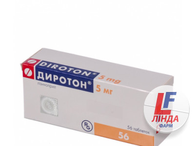 Диротон таблетки по 5 мг №56 (14х4)-0