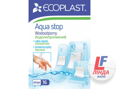 Ecoplast (Экопласт) Пластырь медицинский набор Аква стоп водонепроницаемый 16шт-1
