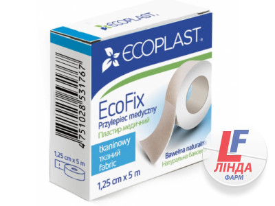 Ecoplast (Экопласт) Пластырь медицинский тканый ЭкоФикс 1,25см*5м-0