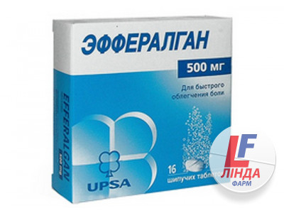 Ефералган таблетки шип. по 500 мг №16 (4х4)-0