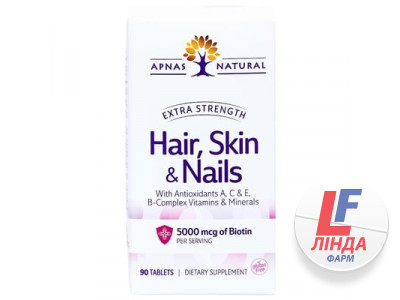 Екстра сила волосся, шкіри та нігтів Apnas Natural таблетки №90-0
