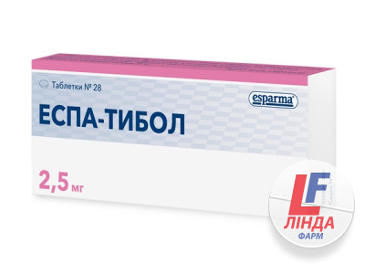 Еспа-тибол таблетки по 2.5 мг №28 (28х1)-0