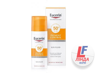 Eucerin (Эуцерин) Sun Pigment Control Пигмент Контрол Солнцезащитный флюид для лица против гиперпигментации SPF50+ 50мл-0