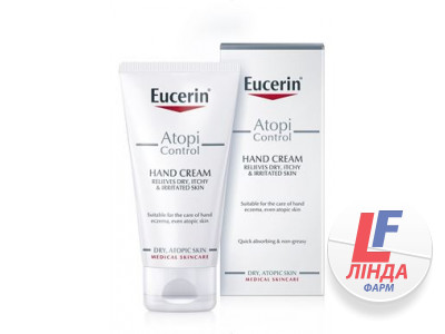 Eucerin (Еуцерин) AtopiControl АтопіКонтроль Крем для рук для догляду за сухою, роздратованою та атопічною шкірою 75мл-0