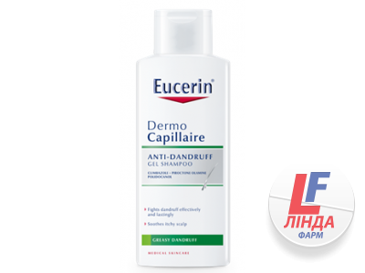 Eucerin (Эуцерин) DermoCapillaire ДермоКапиляр Гель-шампунь против перхоти для жирной кожи головы 250мл-0
