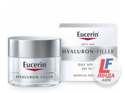 Eucerin (Эуцерин) Hyaluron-Filler Гиалурон-Филлер Дневной крем против морщин для сухой кожи SPF15  50мл-0