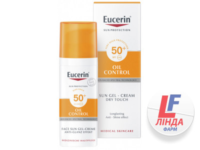 Eucerin (Эуцерин) Sun Oil Control Ойл Контрол Солнцезащитный гель-крем для лица с матирующим эффектом для жирной и склонной к акне кожи лица SPF50+ 50мл-0