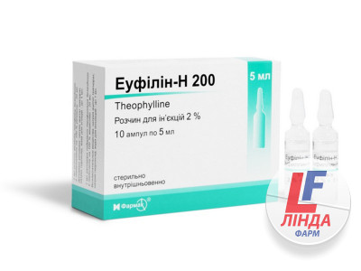 Эуфиллин-Н 200 раствор для инъекций 2 % ампулы 5 мл №10-0