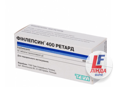 Фінлепсин 400 ретард таблетки прол./д. по 400 мг №50 (10х5)-0