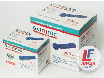 Gamma (Гамма) Ланцеты одноразовые для измерения уровня глюкозы в крови 50шт-0