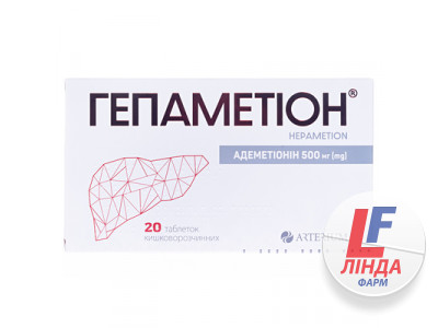 Гепаметион таблетки киш./раств. по 500 мг №20 (10х2)-0