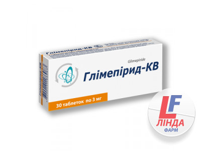 Глімепірид-КВ таблетки по 3 мг №30 (10х3)-0