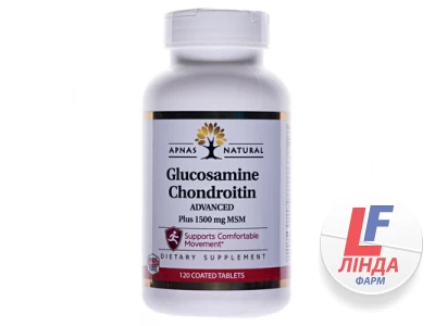 Глюкозамин хондроитин Apnas Natural улучшенный плюс 1500 мг МСМ таблетки №120-0