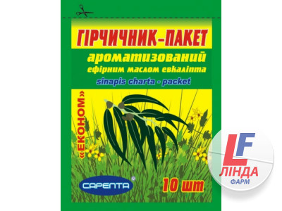 Гірчичник-пакет Сарепта економ ароматизований з евкаліптом, 10 штук-0