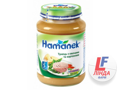 Hamanek (Хаманек) Пюре рибно-овочеве Тунець з овочами та картоплею 190г-0