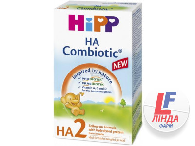 HIPP (Хіпп) дитяча суха гіпоалергенна молочна суміш HA Combiotic 2 для подальшого харчування 350г-0