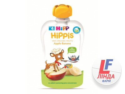 Пюре HIPP (Хипп) HIPPIS яблоко, банан с 4 месяцев 100г-0