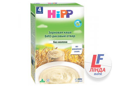 HiPP (Хипп) Каша безмолочная зерновая Био-рисовый отвар 200г-0