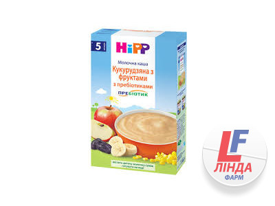 Каша HIPP (Хіпп) молочна кукурудзяна з фруктами та пребіотиками з 5 місяців 250г-0