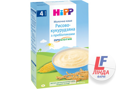 Каша HIPP (Хипп) молочная рисово-кукурузная с пребиотиками с 4 месяцев 250г-0