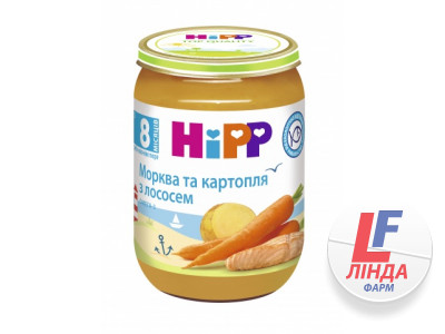 Пюре HIPP (Хипп) Морковь и картофель с лососем с 8 месяцев 190г-0