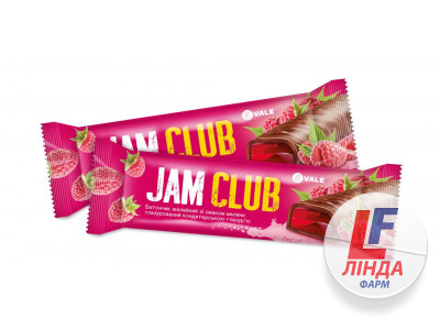 Jam Club (Джем Клаб)  Батончик желейный со вкусом малины глазированный кондитерской глазурью 40г-0