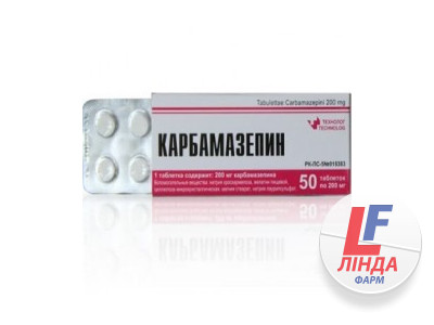 Карбамазепін таблетки по 200 мг №50 у конт.-0