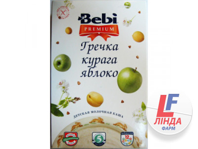 Каша Bebi Premium молочна гречка, курага, яблуко з 5 місяців 200г-0