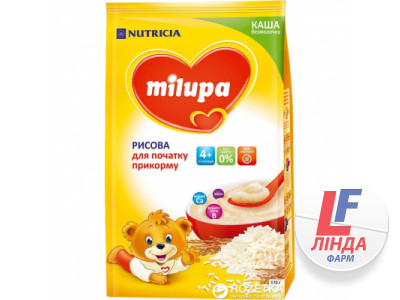 Каша Milupa (Милупа) безмолочная рисовая без сахара с 4 месяцев 170г-0