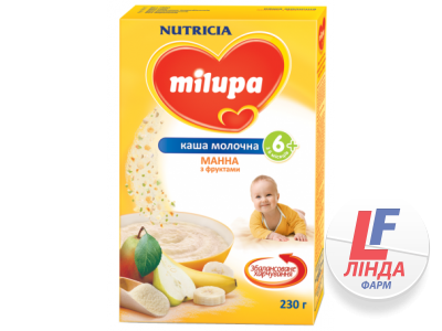 Молочна каша Milupa манна з фруктами для дітей від 6 місяців, 210 г-0