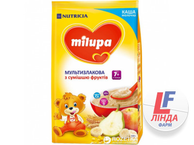 Каша Milupa (Мілупа) молочна мультизлакова з фруктами, швидкорозчинна з 7 місяців 210г-0