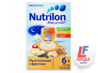 Молочна каша Nutrilon Premium мультизлакова з фруктами для дітей з 6 місяців, 225 г-0