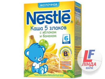 Каша Нестле (Nestle) каша молочная 5 злаков с яблоком и бананом с 6 месяцев 250г-0