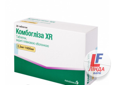 Комбогліза XR таблетки, в/плів. обол. по 2.5 мг/1000 мг №28 (7х4)-0