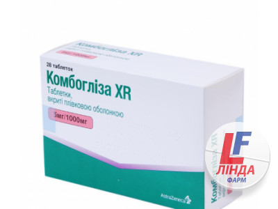 Комбогліза XR таблетки, в/плів. обол. по 5 мг/1000 мг №28 (7х4)-0