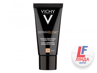 Vichy Dermablend (Виши Дермабленд) Тональный флюид корректирующий тон 35 песочный 30мл-0
